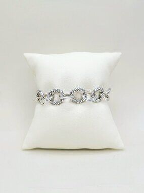 David Yurman Large Oval Link Chain Bracelet in Sterling Silver - 12mm - Medium